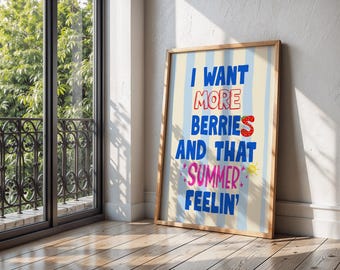 Summer Feelin' Quote Print | Retro Typography Poster (Digital Download)