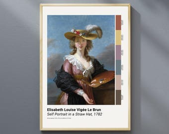Vigée Le Brun: Self Portrait in a Straw Hat Fine Art Print (Digital Download)