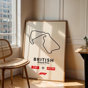 Silverstone F1 Track Map: Minimalist British Grand Prix Poster (Digital Download)