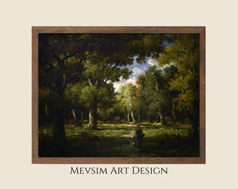 Woodland Interior Art Print: Diaz French Impressionist Painting (Digital Download)
