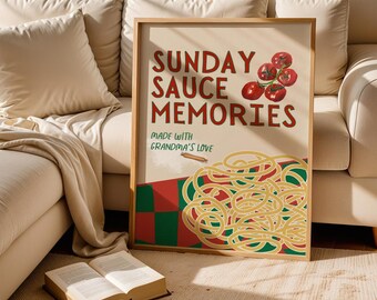 Sunday Sauce Memories Print: Nostalgic Italian Kitchen Art (Digital Download)