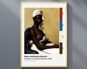 Marie-Guillemine Benoist Print: Portrait of a Black Woman, Neoclassical Art (Digital Download)