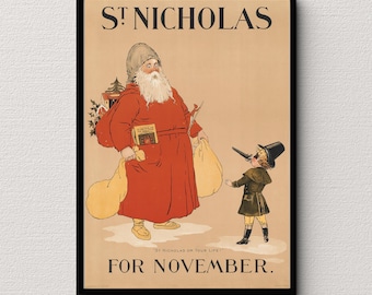 Vintage St. Nicholas Magazine Cover Art, 1895 Lithograph (Digital Download)