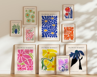100 Flower Market Prints Bundle | Abstract Botanical Wall Art (Digital Download)