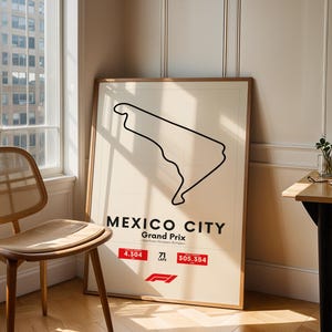 Mexico Grand Prix Circuit Map Print: Minimalist F1 Racing Poster (Digital Download)