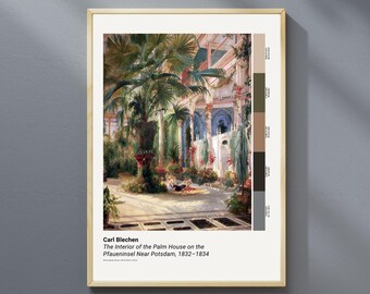 Carl Blechen Palm House Interior Art Print: Orientalist Architecture (Digital Download)