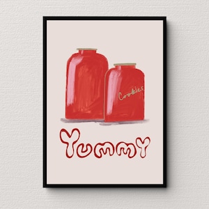 Leckere Keksdose Kunstdruck | Retro Keksdose Küche Dekor | Minimalistische druckbare Kunst | Poster für Küche und Küche im Retro-Stil | Bäckerei Dekore