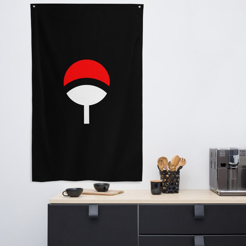 Naruto Uchiha Clan Anime Flag Banner Vertical Etsy