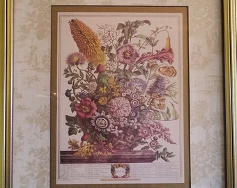 Impression d'art encadrée vintage - Douze mois de fleurs de Robert Furber