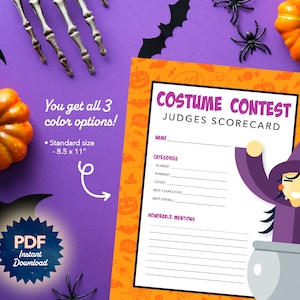 Halloween Costume Contest Judges Scorecard (Printable PDF)