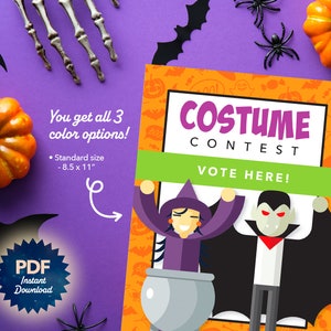 Halloween Costume Contest Vote Here Sign (Printable PDF)