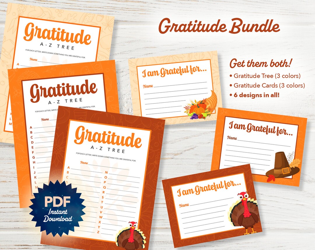 Árbol de la gratitud y tarjetas: Actividad de Acción de Gracias (PDF ...