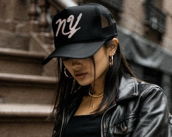 NY Trucker Hat – New York Snapback Hat, NYC Streetwear Foam Trucker Cap, Minimalist City Hat