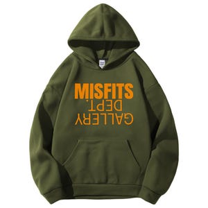 Gildan 18500 Hoodie with Misfits Dept Gallery Print on the front and back.