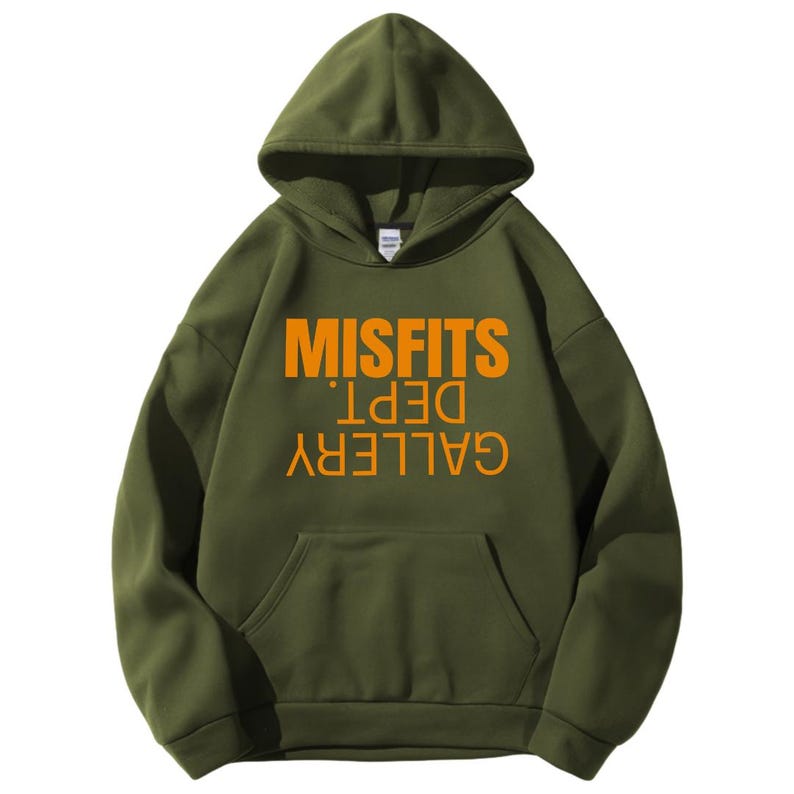 Gildan 18500 Hoodie with Misfits Dept Gallery Print on the front and back.
