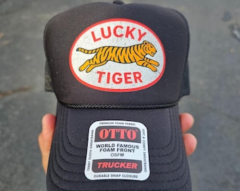 Lucky Tiger Trucker Hat | Retro Snapback Cap
