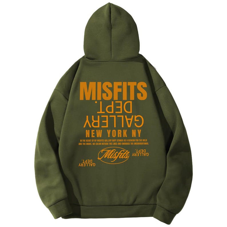 Gildan 18500 Hoodie with Misfits Dept Gallery Print on the front and back.