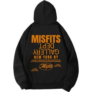 Gildan 18500 Hoodie with Misfits Dept Gallery Print on the front and back.