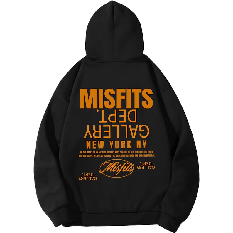 Gildan 18500 Hoodie with Misfits Dept Gallery Print on the front and back.