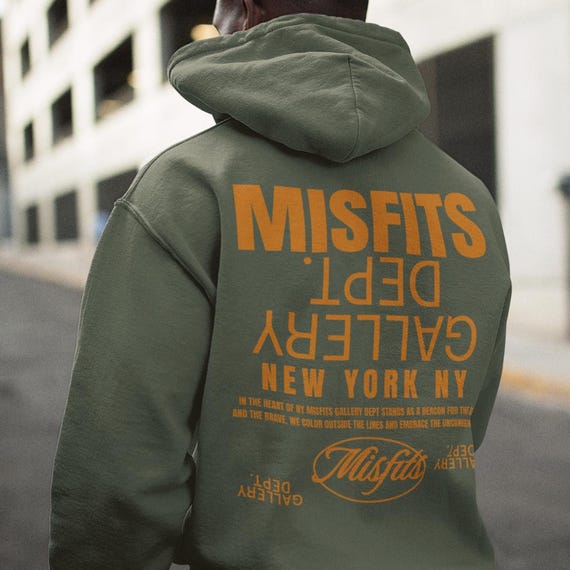 Misfits New York Hoodie - Oversized Streetwear Hoodie, Urban Graphic Hoodie, Retro NYC Style Pullover, Unisex Fleece Hoodie