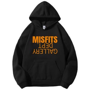Gildan 18500 Hoodie with Misfits Dept Gallery Print on the front and back.