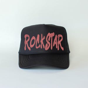 Rockstar Trucker Hat, Funny Gift, Funny Hat, Trendy Trucker Hat, Snapback Hat, Womens Trucker Hat, Funny Trucker Hats, Retro Snapback
