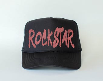 Rockstar Trucker Hat, Distressed Retro Snapback