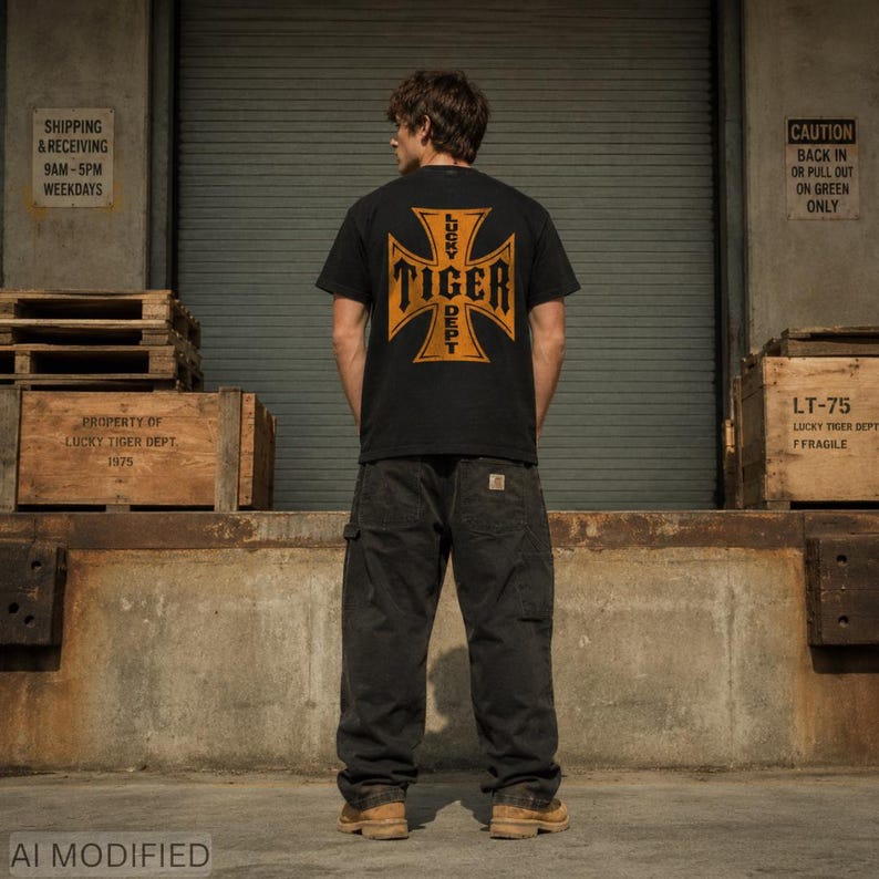 Lucky Tiger vintage washed heavyweight T-shirt