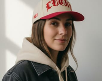 Embroidered Lucky Trucker Hat | Retro Baseball Snapback