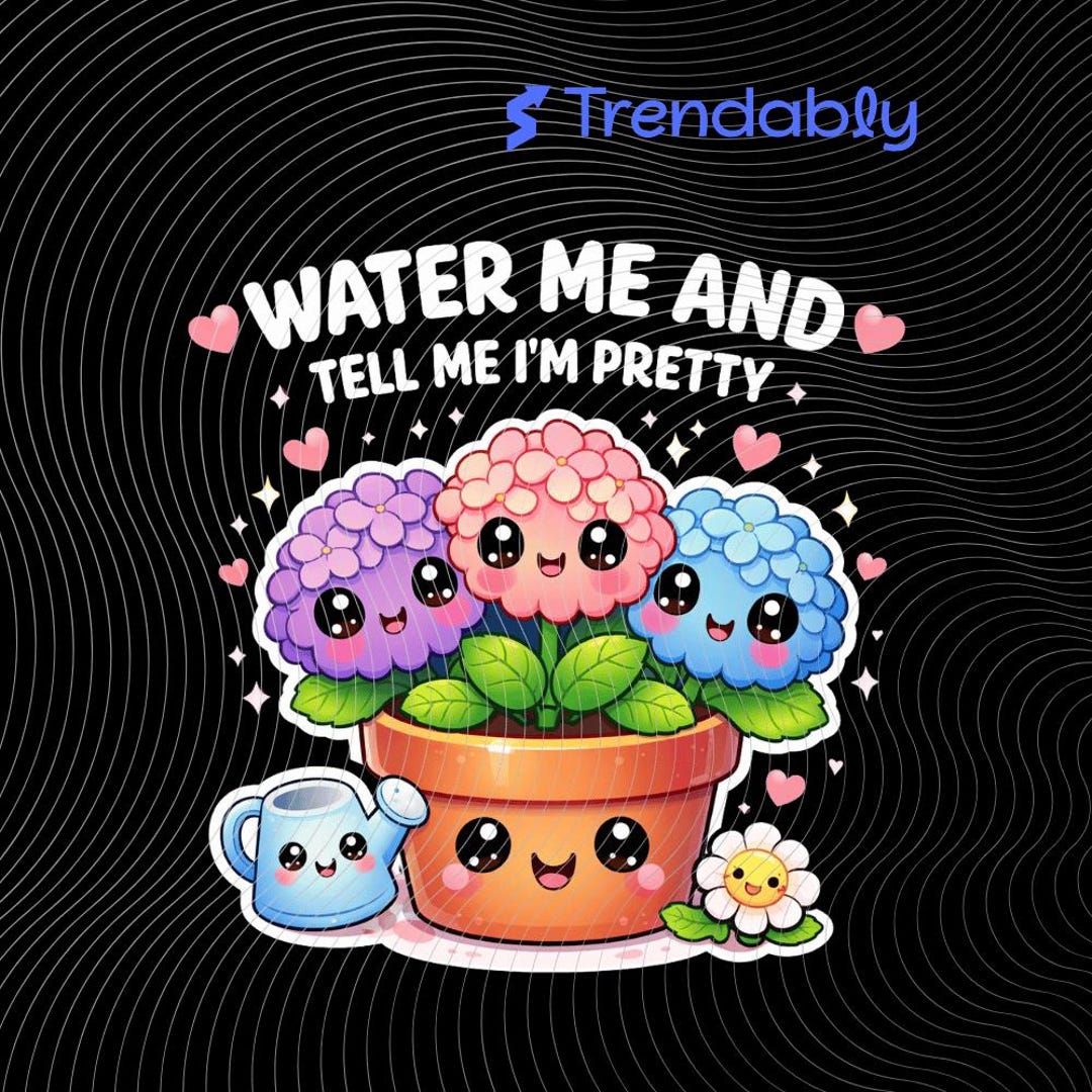 Hydrangea View Fun Funny Hydrangea Flower Lady Plant Lady Florist Era PNG: Botanical Humor ...