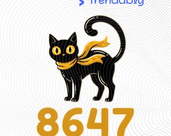 Gato negro 86 47 Números crípticos Código misterioso vintage Estética PNG: Símbolo de rompecabezas Cifrado png Estilo artístico Enigma (Descarga digital)