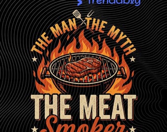 Leyenda del ahumado de carne de maestro de la barbacoa PNG: Humor de maestro de la parrilla, barbacoa en el patio trasero, cita divertida (descarga digital)