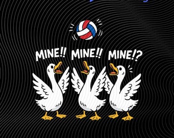 Mía, mía, mía PNG: Humor divertido de gaviota de voleibol PNG Meme de dibujos animados de deportes de playa, descarga digital instantánea