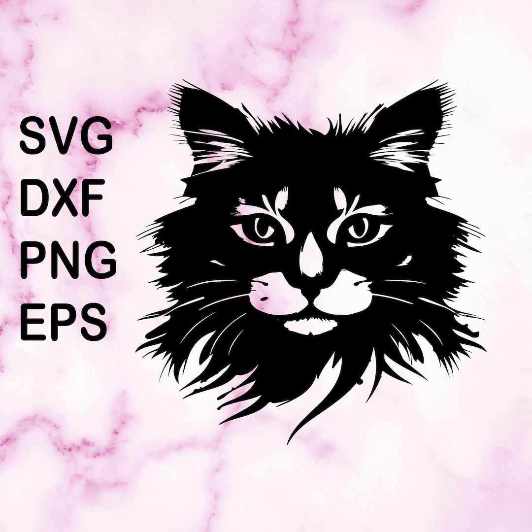 Cat Face SVG File for Cricut Curious Clipart Shirt Design - Etsy