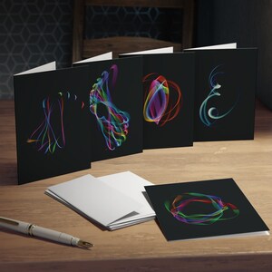 Geassorteerde Spirograph-wenskaarten - Lichtschilderende kerstkaarten
