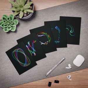 Geassorteerde Spirograph-wenskaarten - Lichtschilderende kerstkaarten