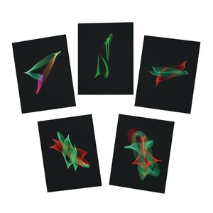 Geassorteerde Spirograph-wenskaarten - Lichtschilderende kerstkaarten