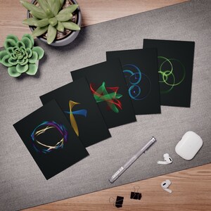 Geassorteerde Spirograph-wenskaarten - Lichtschilderende kerstkaarten