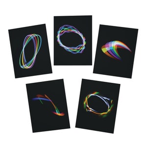 Geassorteerde Spirograph-wenskaarten - Lichtschilderende kerstkaarten