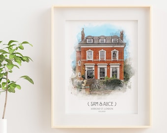 Custom House Painting - House Portrait - Watercolour - House Warming - First Home Gift - House Watercolour Painting