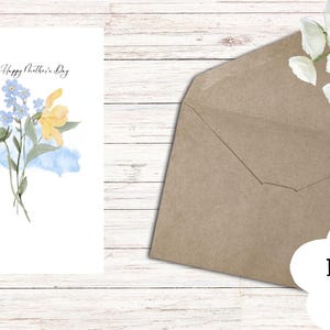 Feliz Día de la Madre - Tarjeta - Archivo Digital - Flor de Acuarela - 4 plantillas diferentes - Amarillo, Rosa, Azul - Rosas