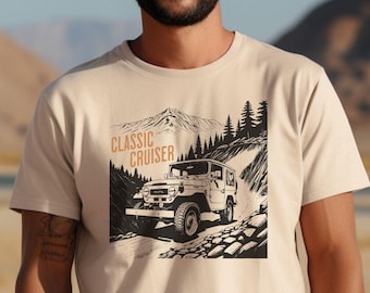 Toyota FJ40 Classic Land Cruiser Shirt, Overlanding Tee, 4X4 Offroad Tshirt, Automotive Gift for Car Lovers, Father&#39;s Day Safari Top