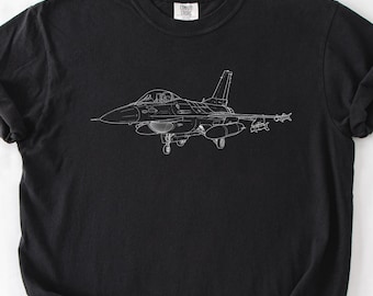 F-16 Fighting Falke Kampfjet T-Shirt | Warbird Flugzeug Design
