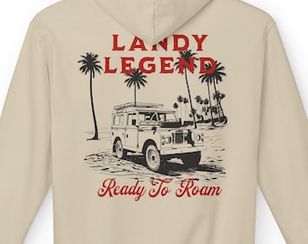 Landy Legend Landrover Hoodie: Britisches Auto-Sweatshirt