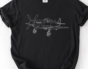 P-51 mustang Vintage Warbird T-Shirt | WWII Flugzeug Grafik