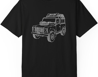 Vintage Landrover Defender T-Shirt, Retro 4x4 Geländewagen Tee