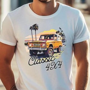 Maglietta vintage Ford Bronco: regalo per gli amanti delle auto fuoristrada 4x4 classiche