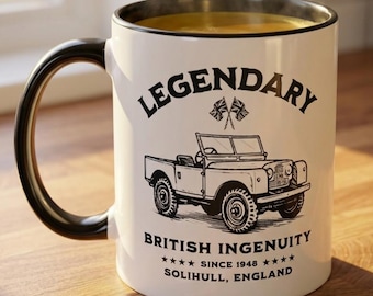 Legendäre britische Erfindungsgabe: Land Rover-Tasse | Kaffeetasse mit Akzent
