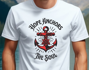 Vintage Tattoo Style Christliches Tee: Hoffnung verankert deine Seele