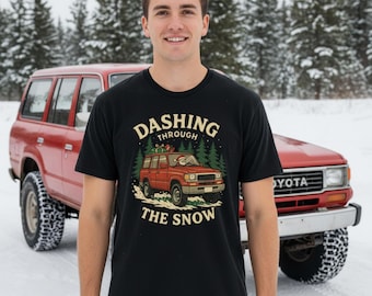 Vintage Toyota FJ80 Weihnachts-T-Shirt: Weihnachtsmann 4x4 T-Shirt